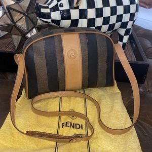 Authentic Vintage Fendi Penguin Striped Crossbody bag.